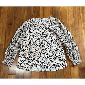 Calvin Klein Women's Animal Print Blouse Size M Multicolor Long Sleeve